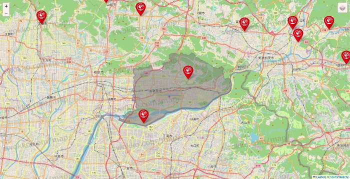 岐阜県のコメリの店舗地図