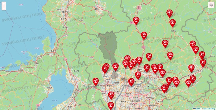 岐阜県のコメリの店舗地図