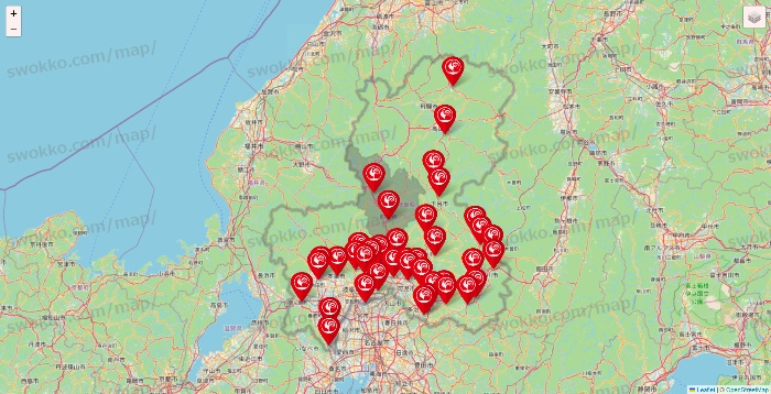 岐阜県のコメリの店舗地図