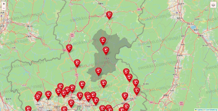岐阜県のコメリの店舗地図