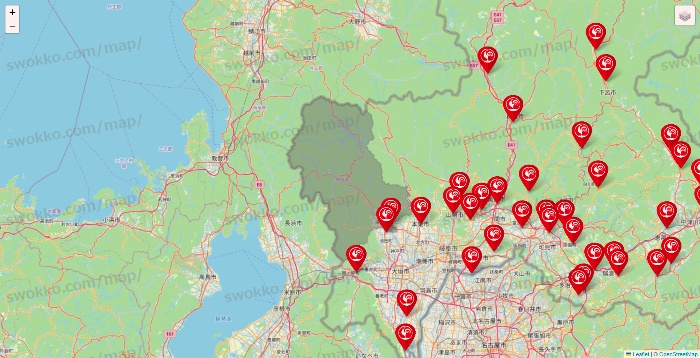 岐阜県のコメリの店舗地図