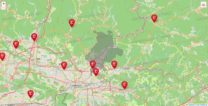 岐阜県のコメリの店舗地図