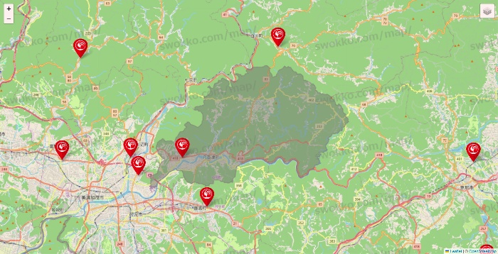 岐阜県のコメリの店舗地図