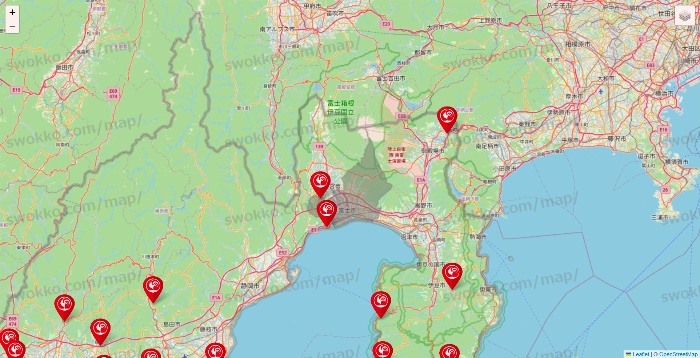 静岡県のコメリの店舗地図