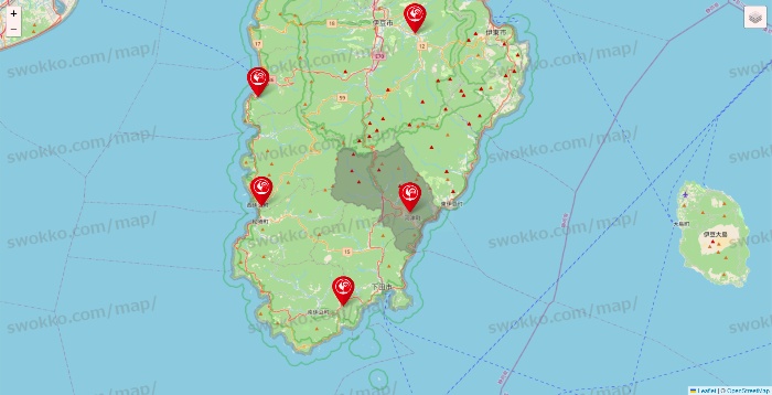 静岡県のコメリの店舗地図