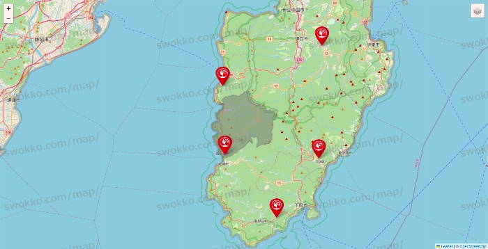 静岡県のコメリの店舗地図