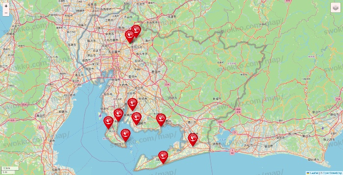 愛知県のコメリの店舗地図