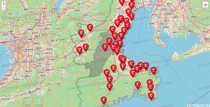 三重県のコメリの店舗地図