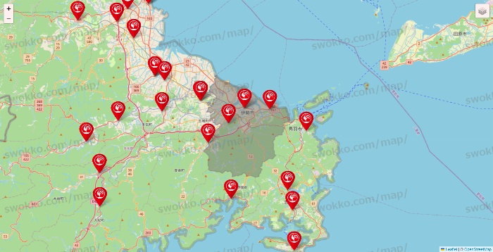 三重県のコメリの店舗地図