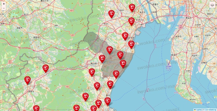 三重県のコメリの店舗地図