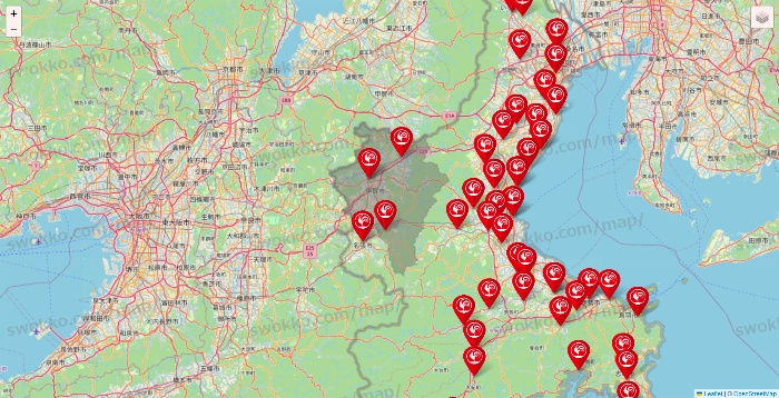 三重県のコメリの店舗地図