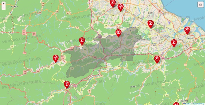 三重県のコメリの店舗地図