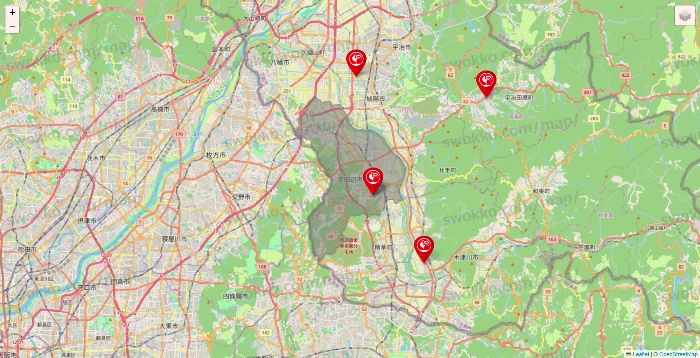 京都府のコメリの店舗地図