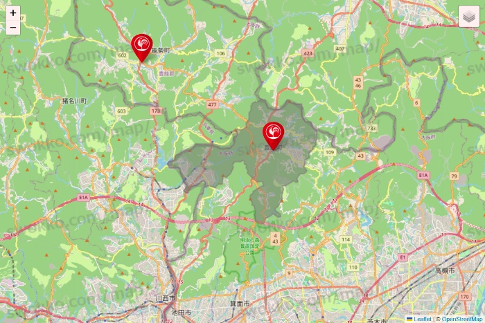 大阪府のコメリの店舗地図