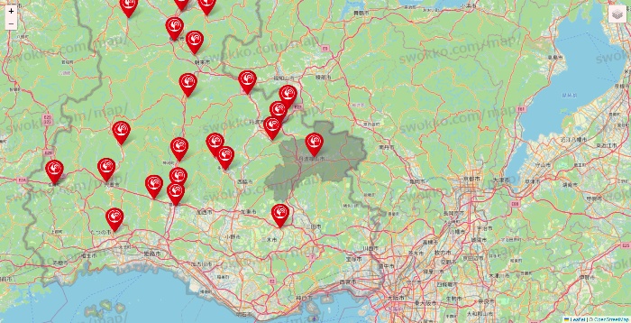 兵庫県のコメリの店舗地図