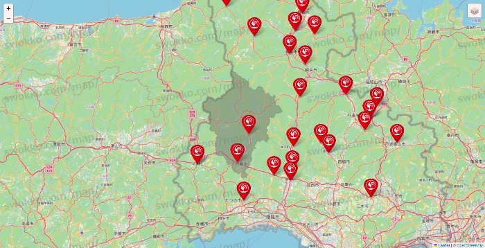 兵庫県のコメリの店舗地図