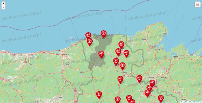兵庫県のコメリの店舗地図