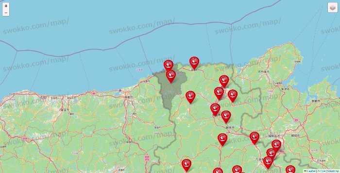 兵庫県のコメリの店舗地図