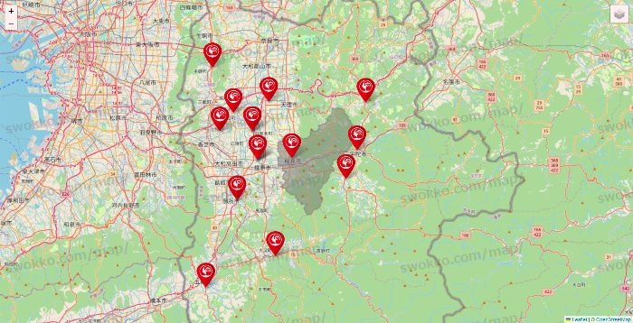 奈良県のコメリの店舗地図