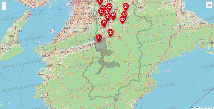 奈良県のコメリの店舗地図