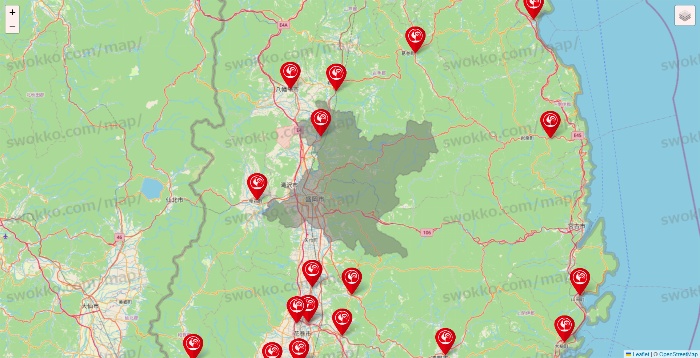岩手県のコメリの店舗地図