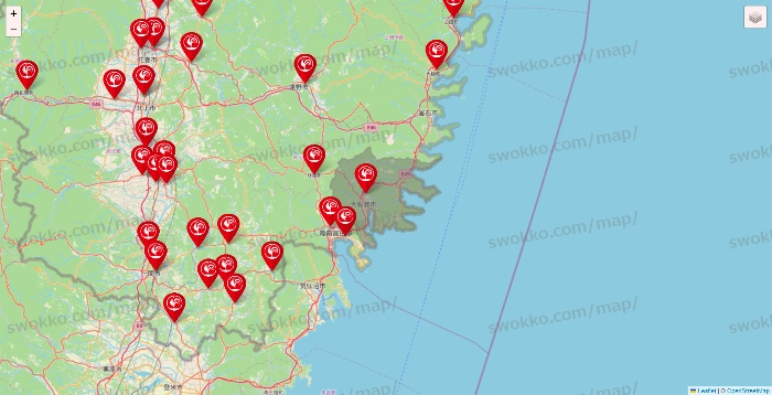岩手県のコメリの店舗地図
