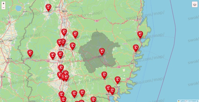 岩手県のコメリの店舗地図