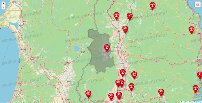 岩手県のコメリの店舗地図