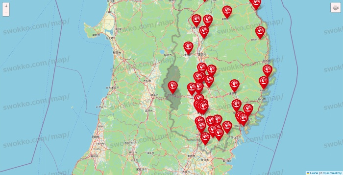 岩手県のコメリの店舗地図