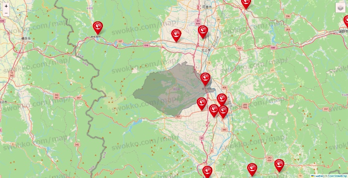 岩手県のコメリの店舗地図