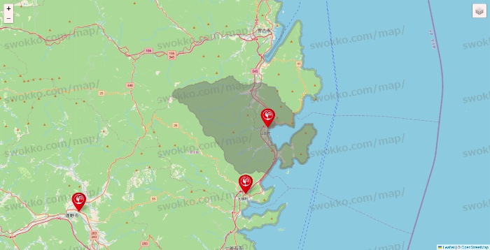 岩手県のコメリの店舗地図