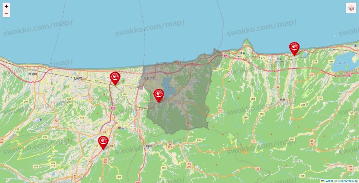 鳥取県のコメリの店舗地図