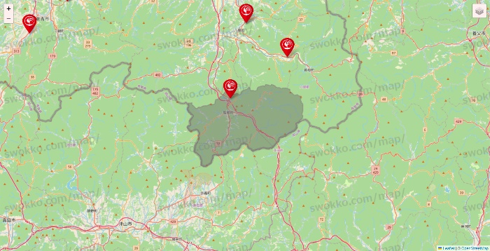 鳥取県のコメリの店舗地図