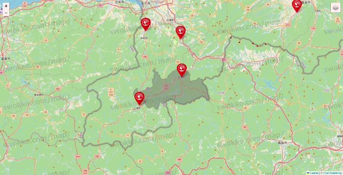 鳥取県のコメリの店舗地図