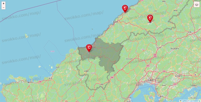 島根県のコメリの店舗地図
