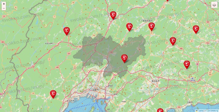 広島県のコメリの店舗地図