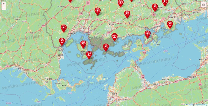 広島県のコメリの店舗地図
