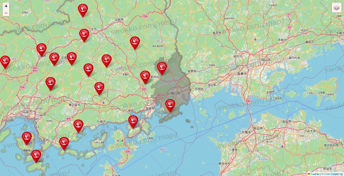 広島県のコメリの店舗地図
