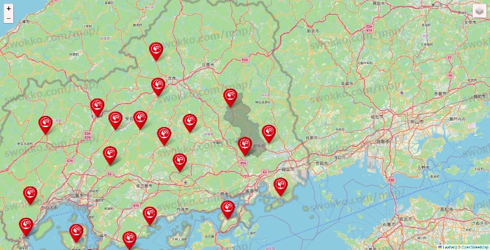 広島県のコメリの店舗地図