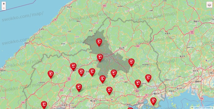 広島県のコメリの店舗地図