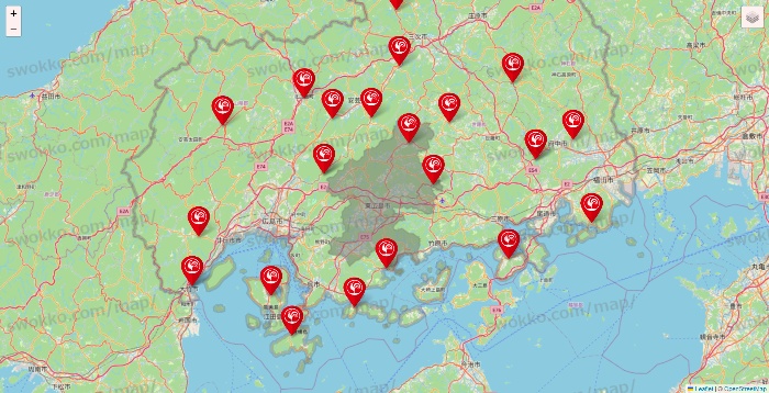 広島県のコメリの店舗地図