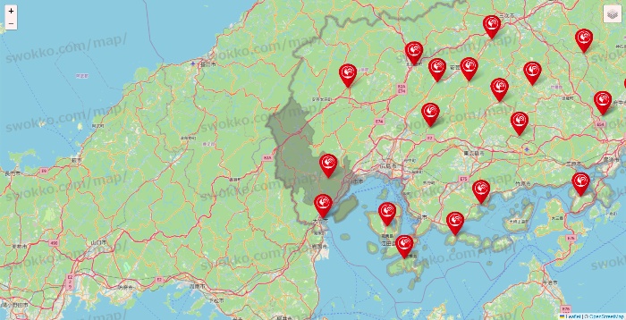広島県のコメリの店舗地図