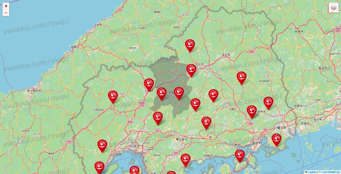 広島県のコメリの店舗地図