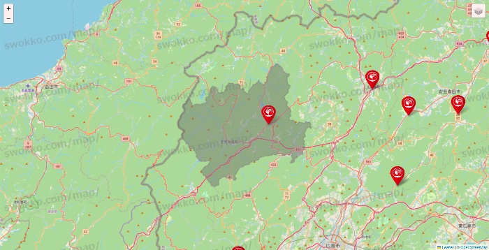 広島県のコメリの店舗地図