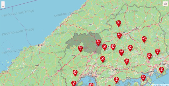 広島県のコメリの店舗地図