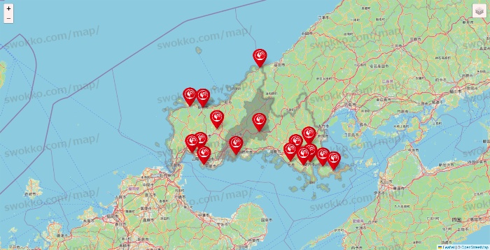 山口県のコメリの店舗地図