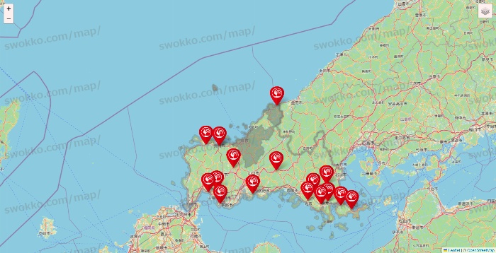 山口県のコメリの店舗地図