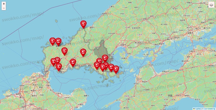 山口県のコメリの店舗地図