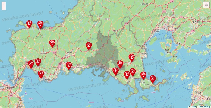 山口県のコメリの店舗地図