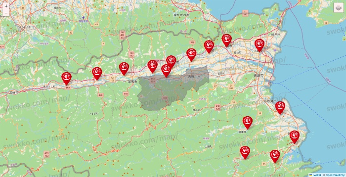 徳島県のコメリの店舗地図